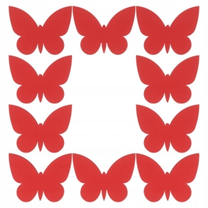 CZERWONE MOTYLKI MOTYL SCRAPEK 4 CM ZESTAW 10 SZT DO OZDOBIENIA