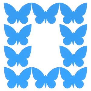 Motyl 4 cm NIEBIESKI 10 szt motyle drewniane 