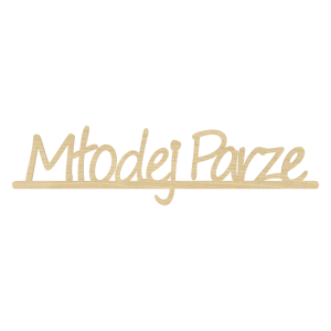 KLON NAPIS MŁODEJ PARZE DECOUPAGE DEKORACJA DEKOR ŚLUB WESELE 9,2X2,4 CM