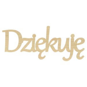 KLON NAPIS DZIĘKUJĘ PODZIĘKOWANIE WESELE ŚLUB DEKORACJA OZDOBA PREZENT 13X5 CM
