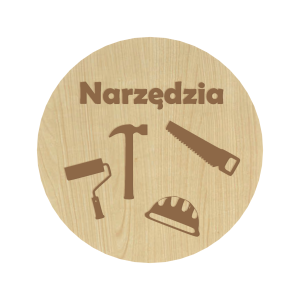 KLON PLAKIETKI TABLICZKI NA SZUFLADY ORGANIZERY POJEMNIKI DZIECI NARZĘDZIA 8CM