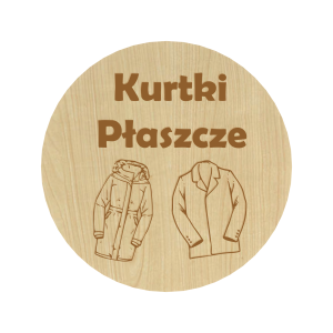 KLON PLAKIETKI TABLICZKI NA SZUFLADY ORGANIZERY POJEMNIKI KURTKI PŁASZCZE 8CM