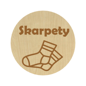 KLON PLAKIETKI TABLICZKI NA SZUFLADY ORGANIZERY POJEMNIKI SKARPETKI 8CM