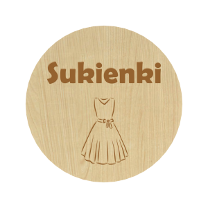 KLON PLAKIETKI TABLICZKI NA SZUFLADY ORGANIZERY POJEMNIKI SUKIENKI 8CM