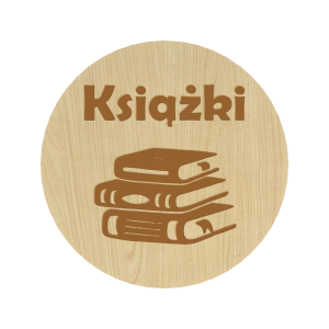 KLON PLAKIETKI TABLICZKI NA SZUFLADY ORGANIZERY POJEMNIKI KSIĄŻKI 8CM