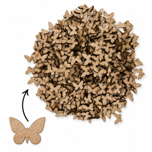 Drewniane motylki motylek mini 2 cm 500 szt motyl scrapki ozdobne dekory surowy HDF