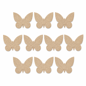 DREWNIANE MOTYLKI MOTYL SCRAPEK 2 CM 10 SZT SUROWY HDF DO OZDOBIENIA