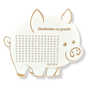 Świnka skarbonka na GROSIKI cel 50 zł BIAŁA