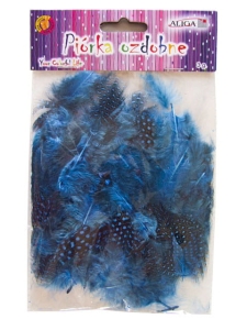 Piórka ozdobne dekoracyjne nakrapiane niebieski