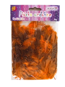 Piórka ozdobne dekoracyjne nakrapiane pomarańczowe