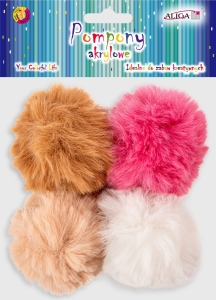 Pompony z zawieszką 7cm