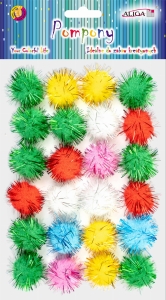 Pompony mix kolorów 2,5cm 25szt.