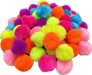 Pompony akrylowe mix kolorów 2,5cm