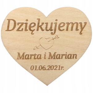 Podziękowanie MAGNES dla gości ślub wesele Personalizowane
