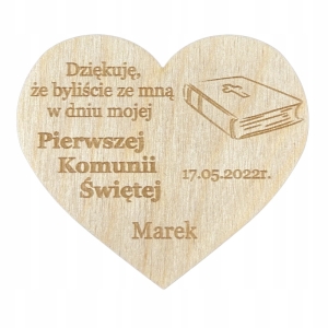 Podziękowanie dla gości MAGNES PIERWSZA KOMUNIA PERSONALIZOWANE IMIĘ 