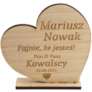 Winietka podziękowanie dla gości weselnych SERCE