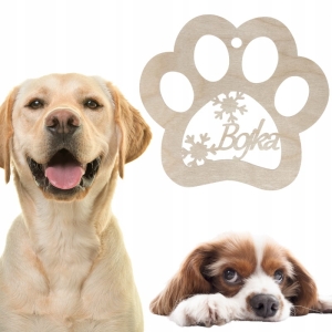 Zawieszka na choinkę bombka łapka z imieniem Pupila