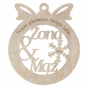Zawieszka na choinkę bombka Nasze Pierwsze Święta jako MĄŻ i ŻONA pamiątka
