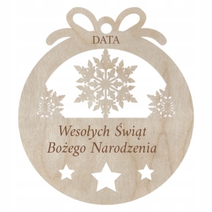 Zawieszka na choinkę bombka Wesołych Świąt Bożego Narodzenia + DATA