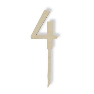 Topper cyfra 4 CZTERY 10 cm