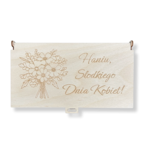 Pudełko z życzeniami Słodkiego Dnia Kobiet na Dzień Kobiet na czekoladę prezent PERSONALIZOWANE Twój grawer