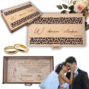 PUDEŁKO KOPERTA NA PIENIĄDZE ŚLUB WESELE ŻYCZENIA ŚLUBNE PAMIĄTKA PREZENT