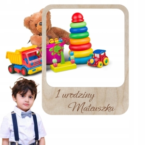 RAMKA NA ZDJĘCIE 11X14 CM Z IMIENIEM URODZINY PREZENT UPOMINEK DLA DZIECKA