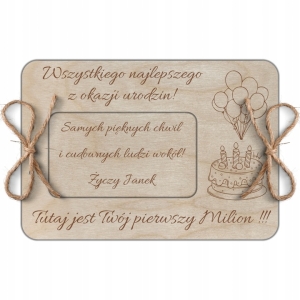 Twój pierwszy milion kartka na  urodziny Personalizowana