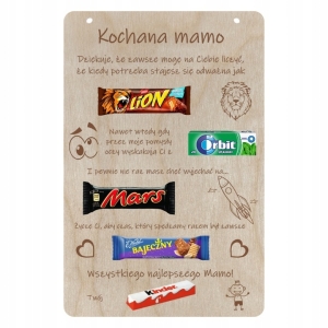 SŁODKA TABLICZKA DLA MAMY PREZENT NA URODZINY DZIEŃ MAMY NA SŁODYCZE