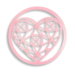 Drewniana obręcz różowa 30 cm ażurowe serce serduszko ażur koło