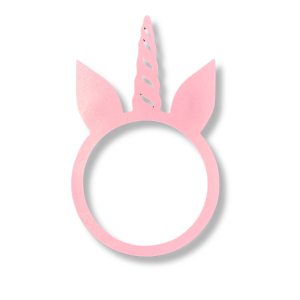 Obręcz baza różowa jednorożec makrama 15,5cm