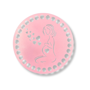 Baza drewniana dno do koszyka spód koło okrąg różowy 15cm mama ciąża córka