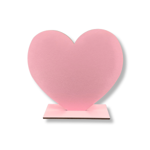 Drewniane różowa serce serduszko na podstawce prezent walentynki dekor