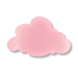 Drewniana różówa ozdoba ścienna CHMURKA 20 CM