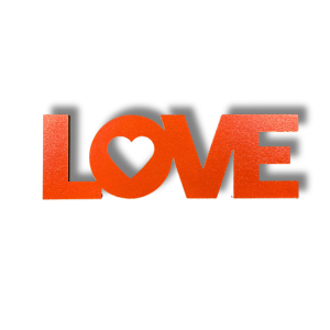 Czerwony napis LOVE scrapki decoupage