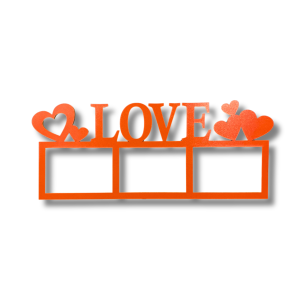 Drewniana ramka na zdjęcia zdjęcie instax love