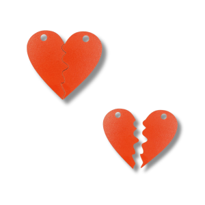 Brelok breloczek dla par serce połówki serca czerwone do kluczy