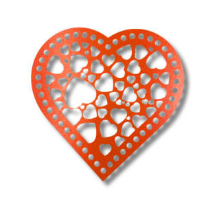 Baza dno koszyka spód pokrywa czerwone serce serduszko ażur ażurowe 15cm