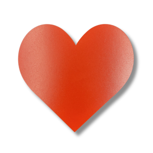 Drewniane serce 15 cm kształtka SERDUSZKO CZERWONE