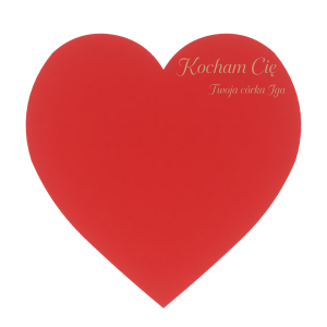 GIGA serce z grawerem Kocham Cię Twój podpis 58 cm CZERWONE