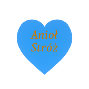 Drewniane serce serduszko z grawerem Anioł Stróż 5cm scrapki dekor Niebieski