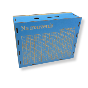 Skarbonka Na marzenia 5000 zł NIEBIESKA